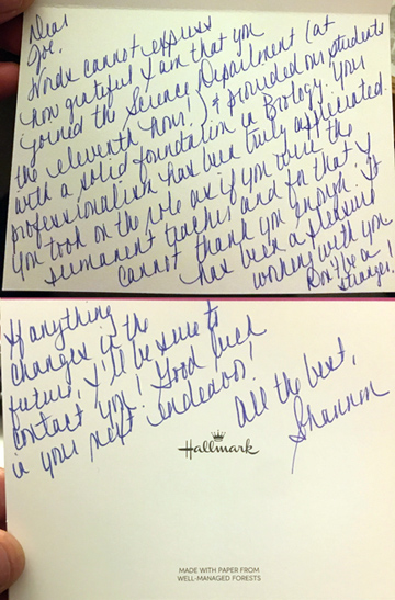 Thank you note November, 2020